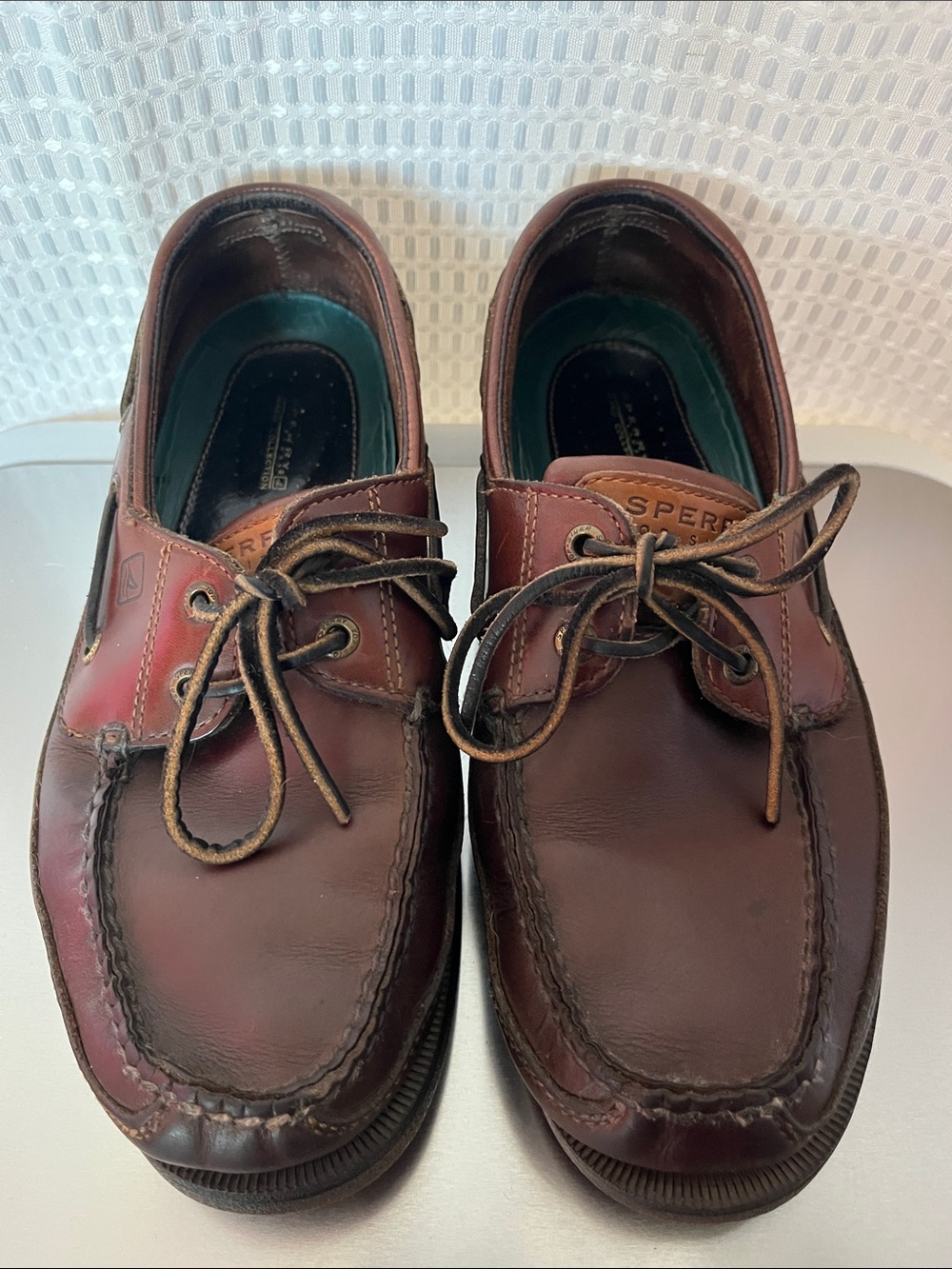 Sperry Top-Sider Mako 2-Eye Boat Shoes Brown Leather Men's 9W Wide Moc Toe